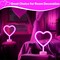 2 Pack Heart Neon Signs, LED Lights Battery Operated or USB Powered Decoration Lamp, Neon Lights Decor for Valentine's Day Gifts, Wedding, Party, Pink Room Decor (Pink Heart)